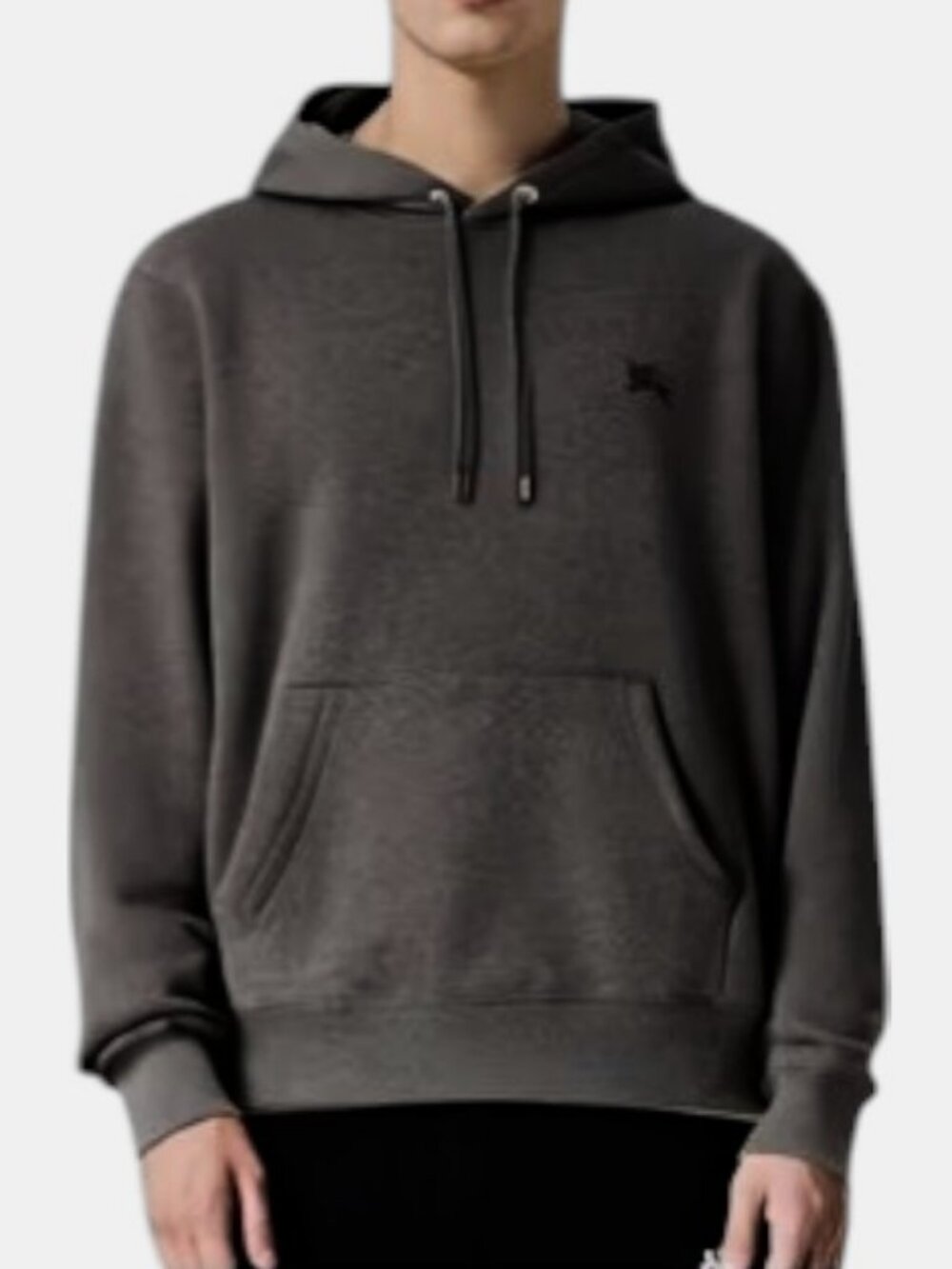 Burberry embroidered EKD cotton blend hoodie grey unisex size S